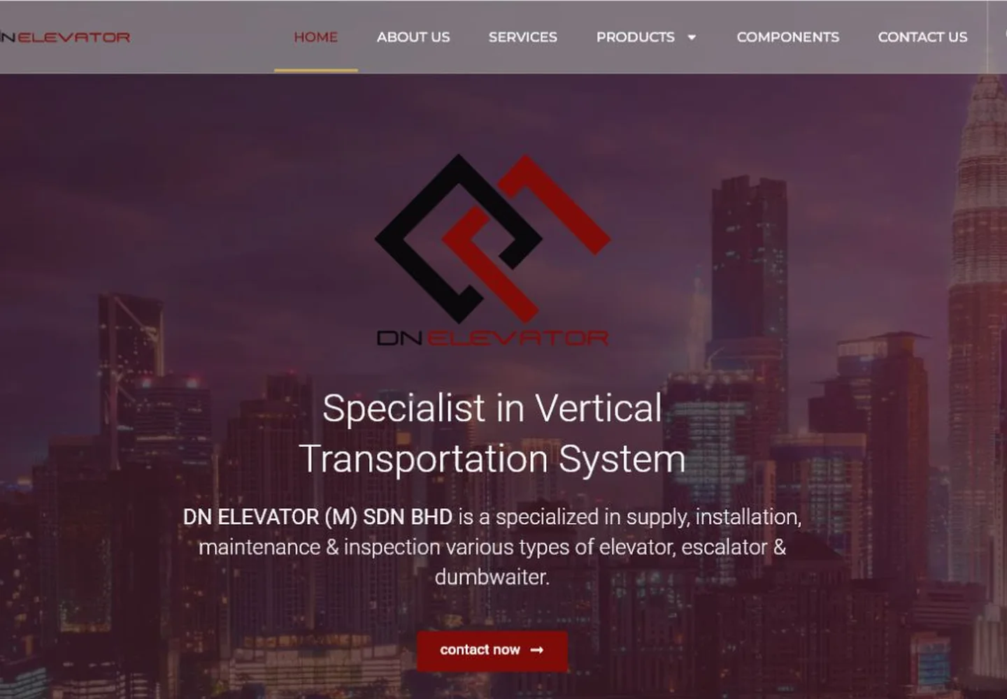 DN Elevator Malaysia website designed by Pixelbah Digital